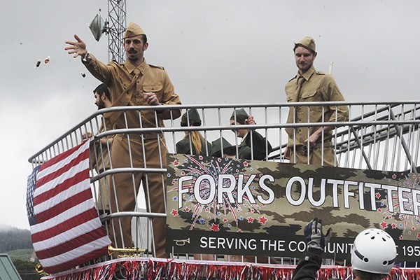 Forks Outfitters 4th of July parade entry ....Company B!