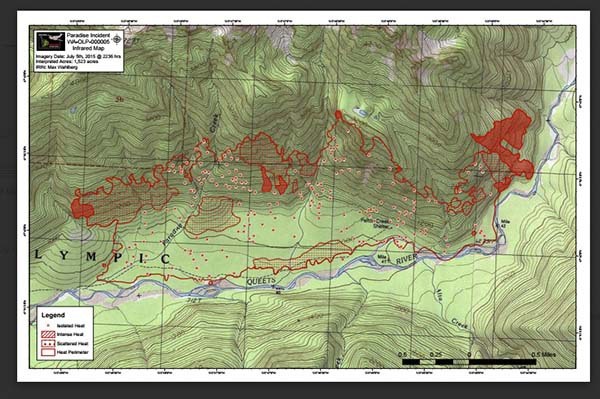 Updated Paradise Fire map for 7-6-15.