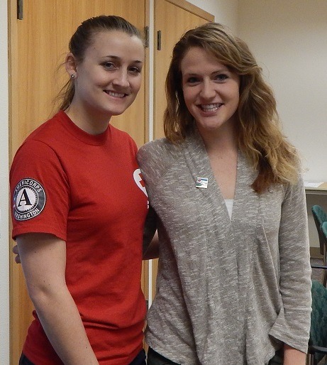 Americorps members Kristal Sippel and Josie Olsen