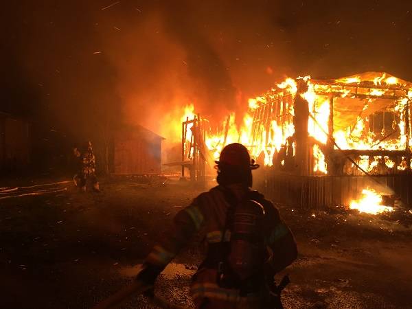 This mobile home was a total loss in an early morning fire last Thursday. Photo Fire District No. 1