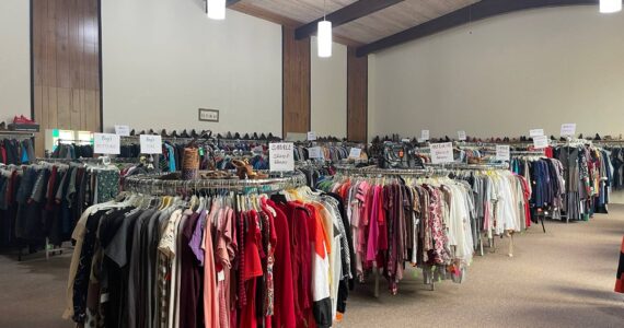 Ginger’s Closet re-opened in its new location, on Friday, at 170 Sol Duc Way, formerly the Church of the Nazarene. In addition to the large clothing area, there is a bedding/linens room as well as a dedicated space that will assist those with mending etc. The new location also has a fitting room. Hours of operation are 11 a.m. to 6 p.m. M/W/F/Sat. For those wishing to drop off donations there is a side door just left of the main entrance and a volunteer can help you unload. Photo Christi Baron