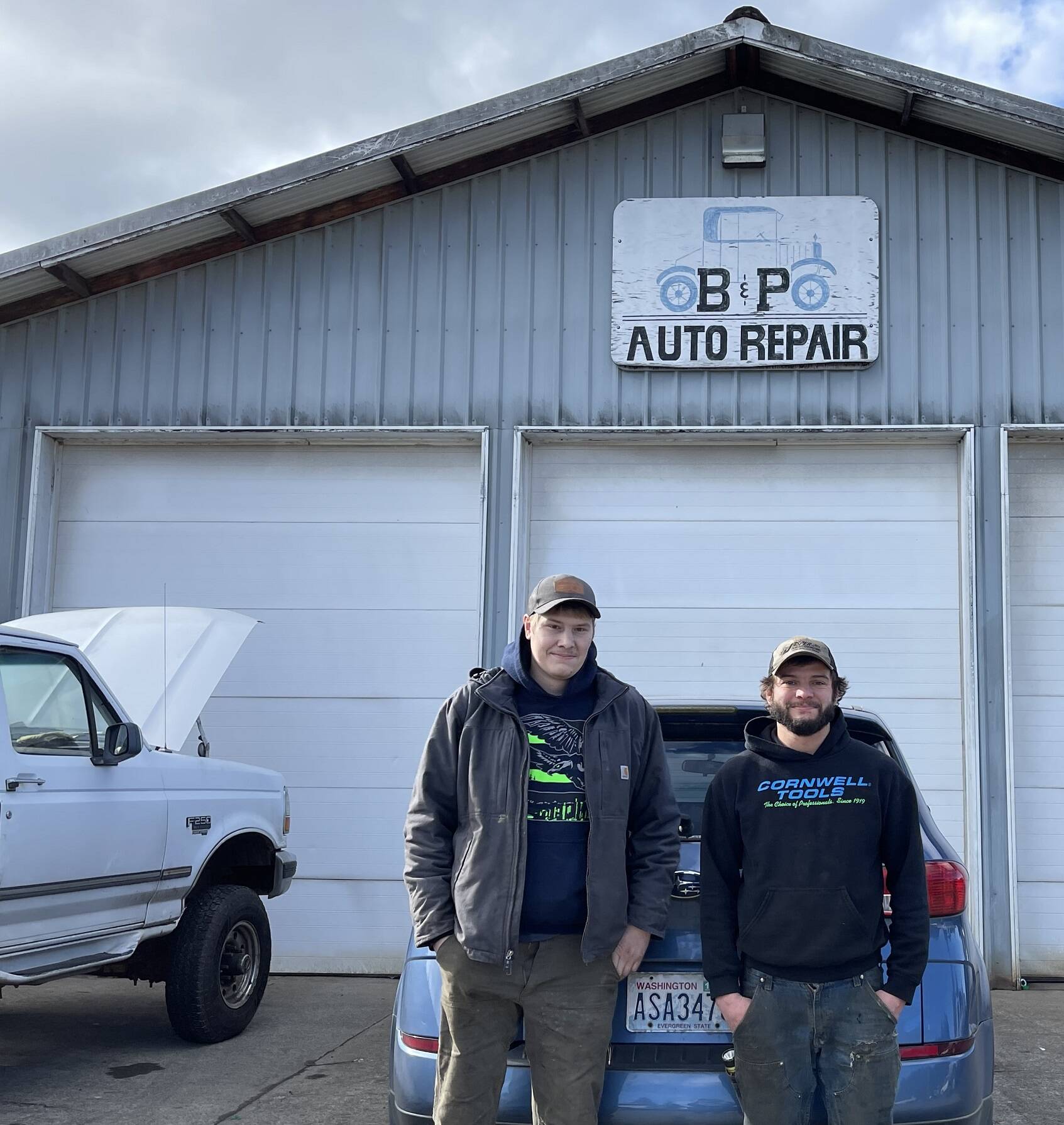 Brothers, Travis and Marshall, covering the family business, B&P Auto.