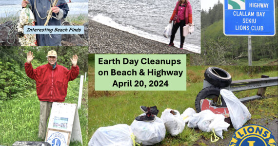 Clallam Bay Sekiu Lions sponsored Earth Day Cleanups both near the surf and on the turf. Submitted photo