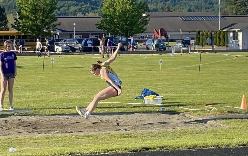 Peyton Johnson took 1st in long jump, 2nd in javelin and 4x1, and 4th in 100 hurdles. Peyton is off to districts to qualify for state in all 4 events. Submitted photo