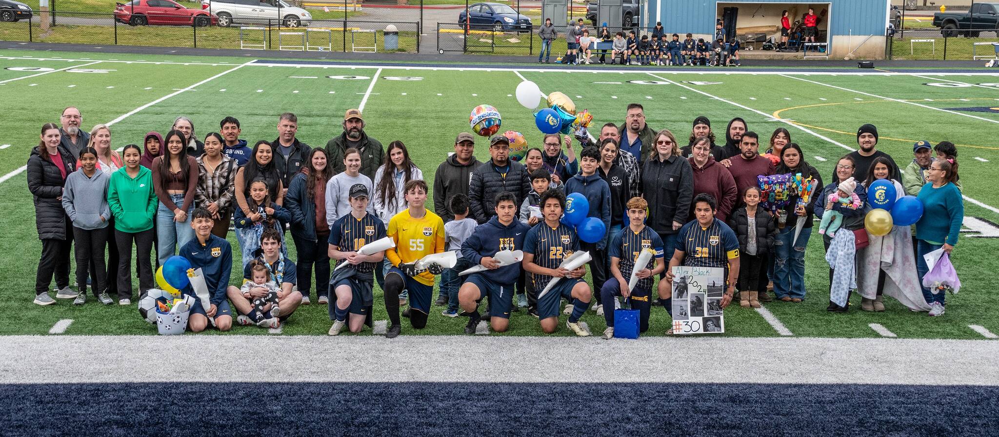 Senior night for boy’s soccer and their families. Photo Kim Weissenfels