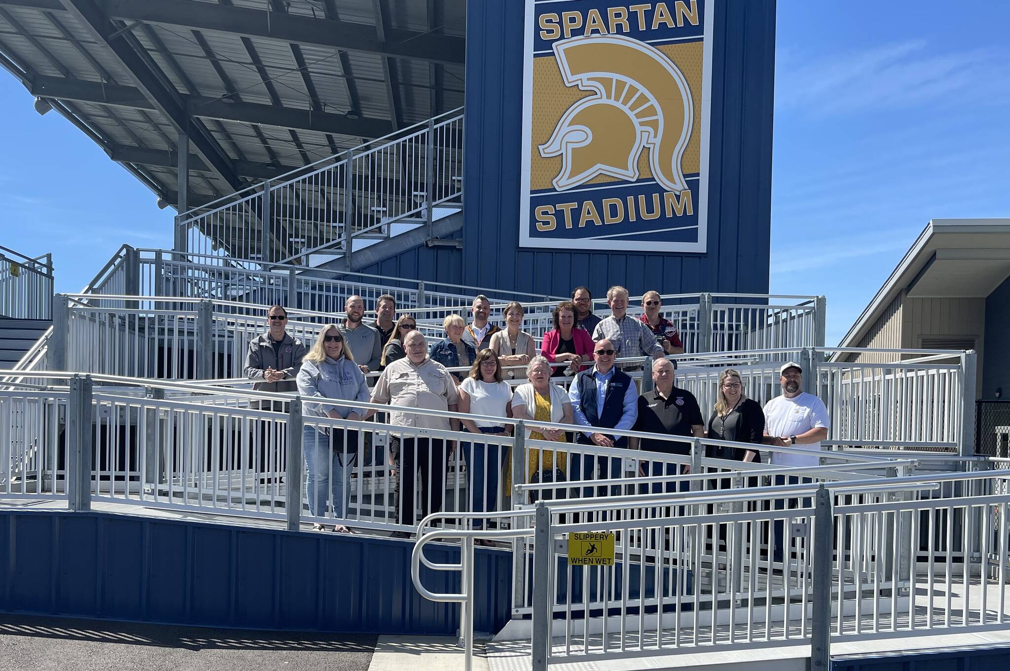 After touring the biomass and other buildings it was a beautiful day to show off Spartan Stadium. The group took the opportunity for a group photo.