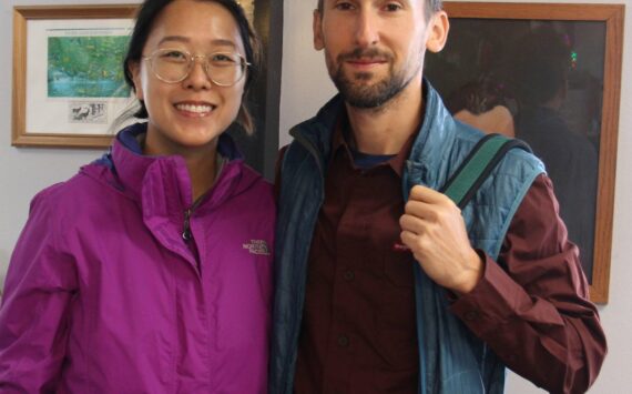 Diana and Marco at the Forks Forum last week. Photo Christi Baron