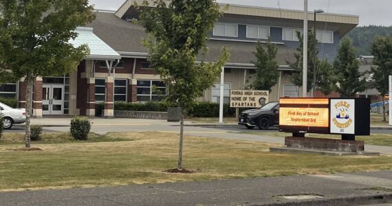 Students returning to Forks High School in September (just a few weeks away) will be greeted by a new digital sign. Quillayute Valley School District Superintendent Diana Reaume said, “One of the QVSD overall goals is to promote our student successes, and so we put our new reader board in to highlight students (pictures of events, senior pictures, etc.) and to provide another way to communicate with our families.” She added that the installation had taken longer than expected. Photo Christi Baron