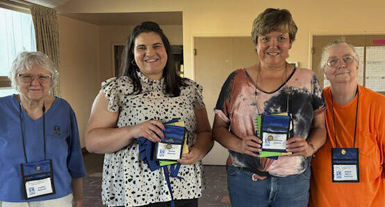 Soroptimist International of the Olympic Rain Forest welcomed two new members, Sarah Warner and Berlinda James, at their September meeting. Pictured Cathy Harner, Sarah Warner, Berlinda James, and Dianne Sparr Holmes. SIORF is part of a global service organization providing women and girls with access to the education and training they need to live their dreams. Meetings are held on the first Thursday of the month at the Congregational Church. Submitted photo