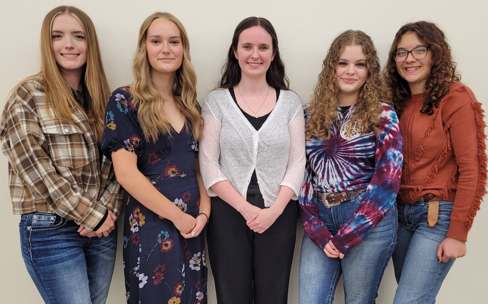 2025 Clallam County Fair Royalty candidates - Aliya Gillette, Keira Headrick, Julianna Getzin, Jayla Olson, and Nicole Tyler. Submitted photo