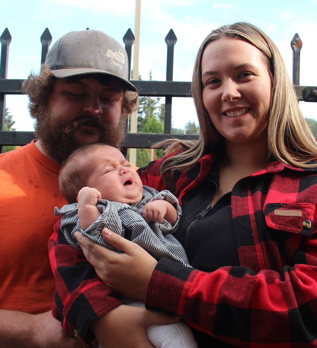 The littlest Little Logger, two-month-old Harlyn King, was drawn as the first-place winner. Harlyn is seen here with her dad Blake and mom Cori. Second place went to Caden Rathjen and third to Madden Farias. Thanks to all the Little Loggers, and their parents and grandparents for participating! Photo Christi Baron