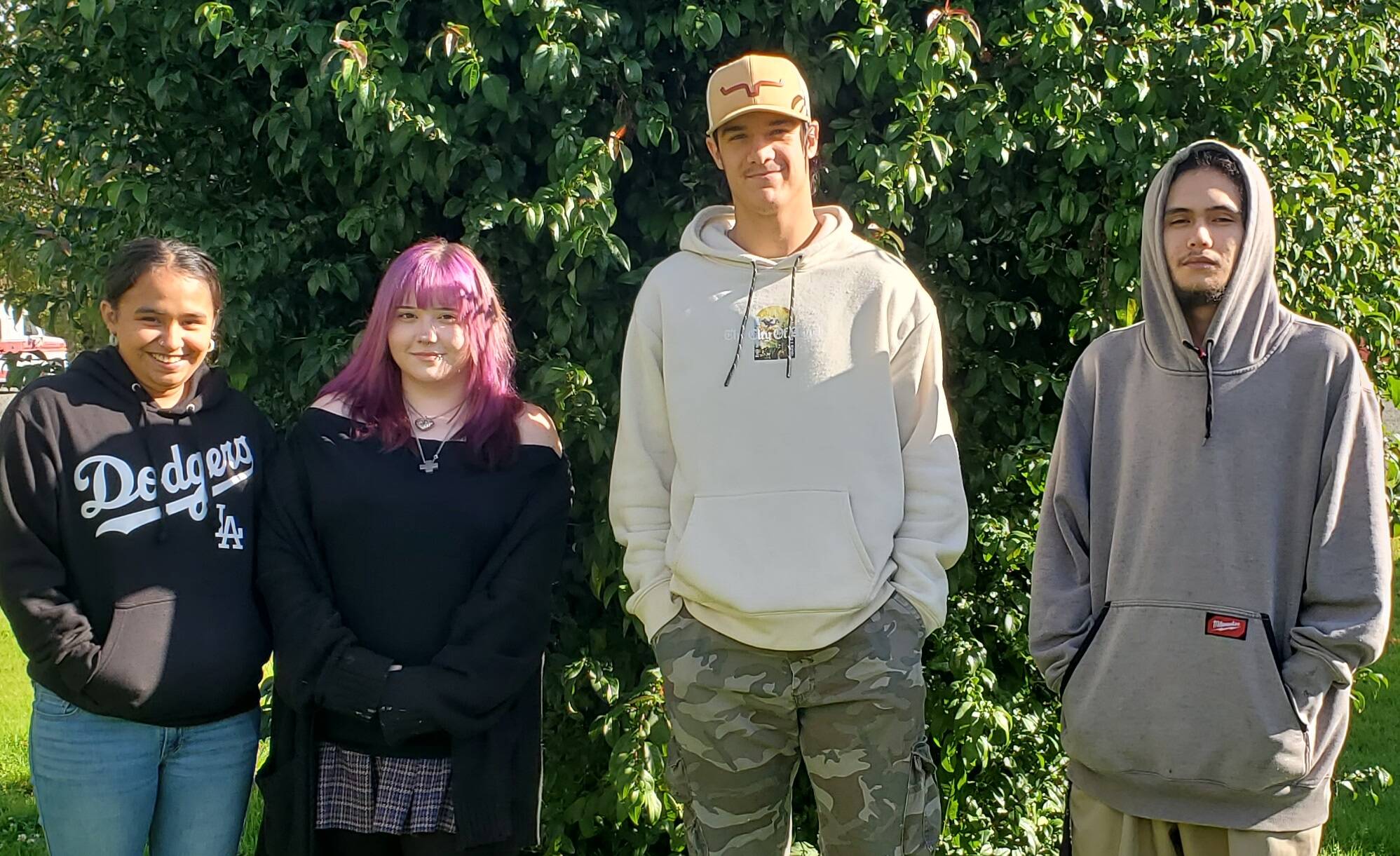 Forks Alternative Learning Experience Program (ALE) is thrilled to announce our newly elected ASB officers.
From left to right: Senior Tanish Fisher -President, Senior Moon Goodson- Secretary, Senior Juan Terrones- Vice President, and Senior Joshua Artea- Treasurer
The officers will work collaboratively to create a positive and engaging environment for all students, focusing on activities that explore engaging and dynamic educational and career-oriented opportunities beyond the classroom. Events will include hands-on learning experiences/ internships, college & trade school visits, and general education field trips.
We look forward to their leadership and the initiatives they will bring to our programs. Congratulations to all!
Cindy M. Feasel, Principal Forks Alternative School & Homeschool Plus