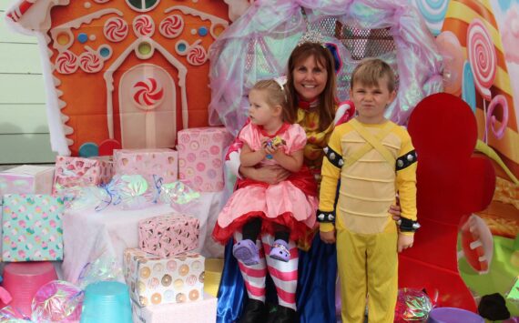 Evergreen 76 was a Candyland Dream! Here Devennie and grandkids get ready for the event to begin. Photos Christi Baron