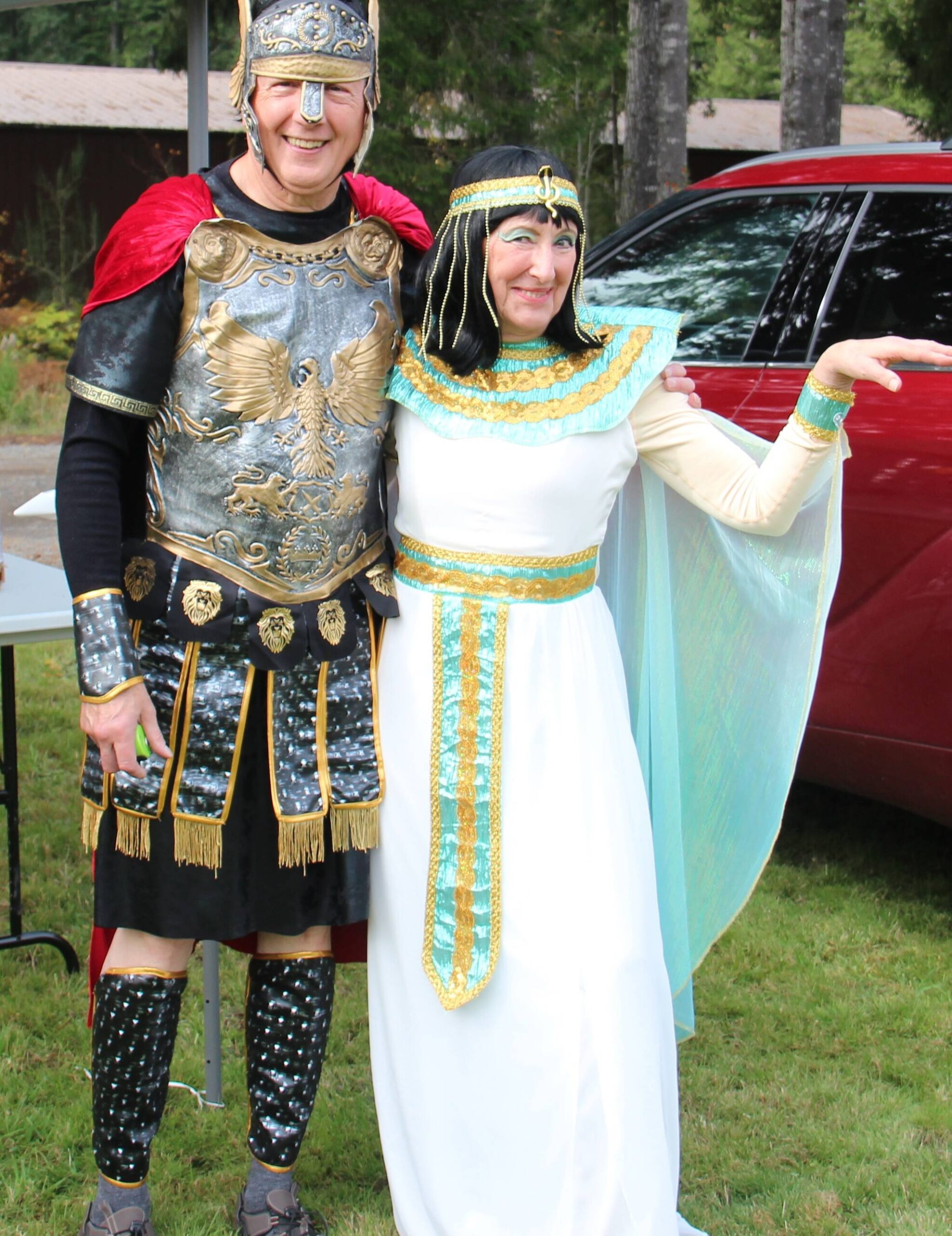 Official greeters Cleopatra, Queen of the Nile, and Marc Antony welcomed over 1,000 Truck or Treaters on Saturday at the Forks Assembly of God event on Huckleberry Lane. In real life, they are Stan and Linda. Photos Christi baron