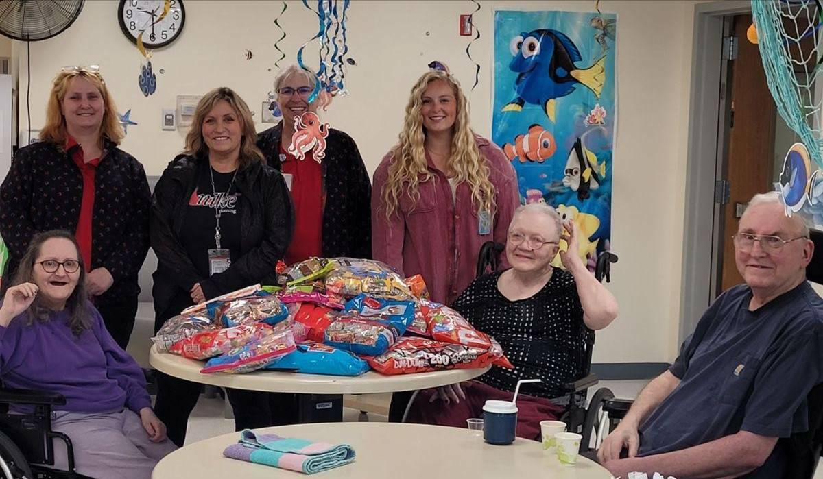 Lori Capp and Jaime Henry proudly deliver 60.55 pounds of candy to LTC, to be passed out on Halloween, as part of Olympic Correction Center’s Combined Fund Drive initiative. OCC staff brought in candy to earn bingo cards, playing a progressive game to win coffee cards from team donations—making fundraising a little sweeter! Submitted photo