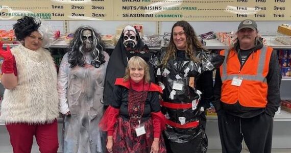 Forks Food Bank staff and volunteers got into the Halloween spirit, dressing up to bring smiles (and maybe a few spooky surprises!) to those stopping by for support. Submitted photo