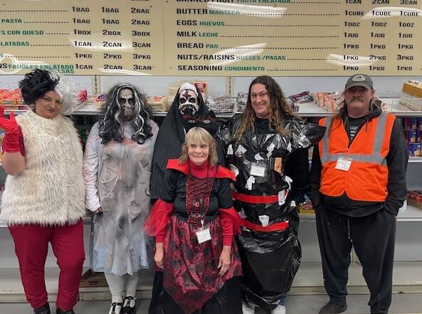 Forks Food Bank staff and volunteers got into the Halloween spirit, dressing up to bring smiles (and maybe a few spooky surprises!) to those stopping by for support. Submitted photo