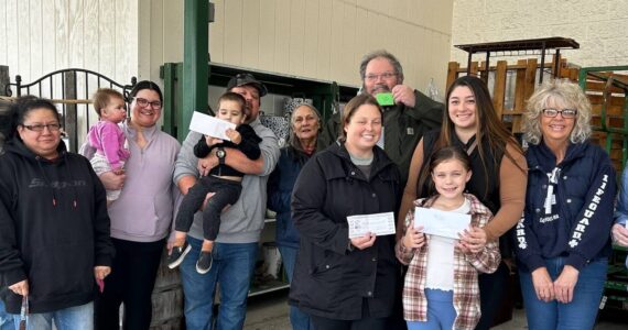 The first WEBPA Santa Bucks drawing was held on Saturday, Nov. 30 outside Forks Outfitters. Willa Bouck won $50 in Santa Bucks, and Charles Anderson and Sassy Leons each won $25 in Santa Bucks. Winners of Outfitters gift cards were Edward Stringer, Shelli Leons, and Maria Artea; winners of Sully’s gift certificates were Sarah Warner, Christa Baker, and Barbara Graham. Photo Robyn Wright