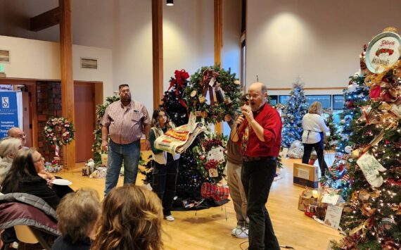 The annual Soroptimist Festival of Trees Auction was held Sunday afternoon at the RAC. Josh Goakey and Rod Fleck served as auctioneers. More details about the auction will be in next week’s issue. Photo by Katie Krueger