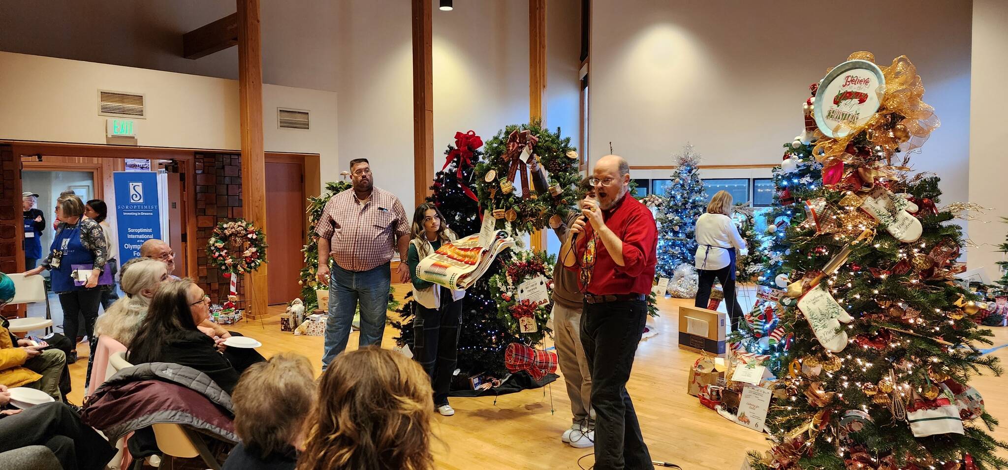 The annual Soroptimist Festival of Trees Auction was held Sunday afternoon at the RAC. Josh Goakey and Rod Fleck served as auctioneers. More details about the auction will be in next week’s issue. Photo by Katie Krueger