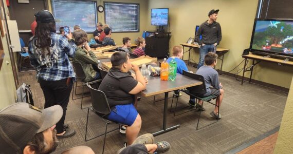 Kids compete in a video game tournament at the Forks Branch. Submitted photo