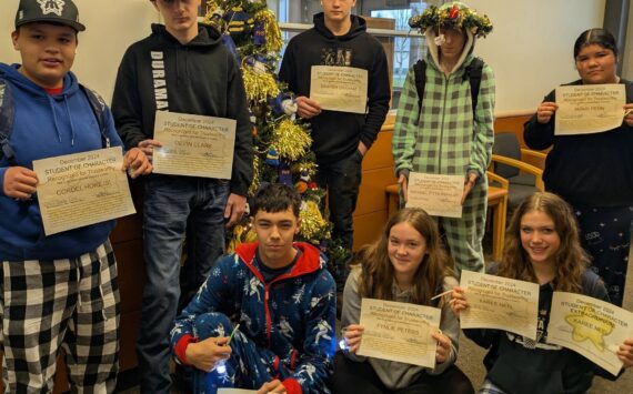 Submitted photo
Forks High School staff recognized the following students for the Student of Character trait - Trustworthy, “Able to be relied upon to be honest and truthful.”
Standing L to R- Cordel Horejsi, Devin Clark, Sawyer Graham, Michael Pitts-Stanley, Amari Penn, Seated-Castien Barajas, Fynlie Peters, Karee Neel. Not pictured Rayna Dawkins. Three of these students were recognized for Student of Character “Extraordinaire” for stepping up and being calm during a classroom emergency. They were Karee Neel, Cashtien Barajas, and Rayna Dawkins.