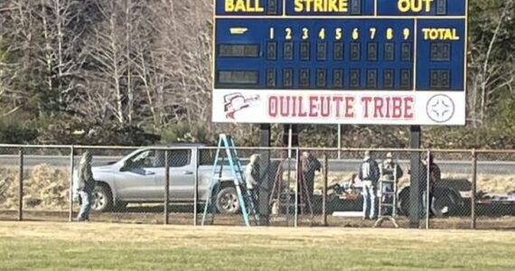 Photos Starla Daman
Two scoreboards were recently installed at the Fred Orr Ball fields in Beaver, committee member Starla Daman shared the following on social media, “On behalf of the Fred Orr Memorial Baseball Field Committee we would like to thank the Quileute Tribe for the donation of the amazing scoreboards! We would also like to thank the Forks Lions Club for the hours of work to complete the installation.”
She also thanked an unnamed community member who ‘made a substantial donation’ to the installation activity.