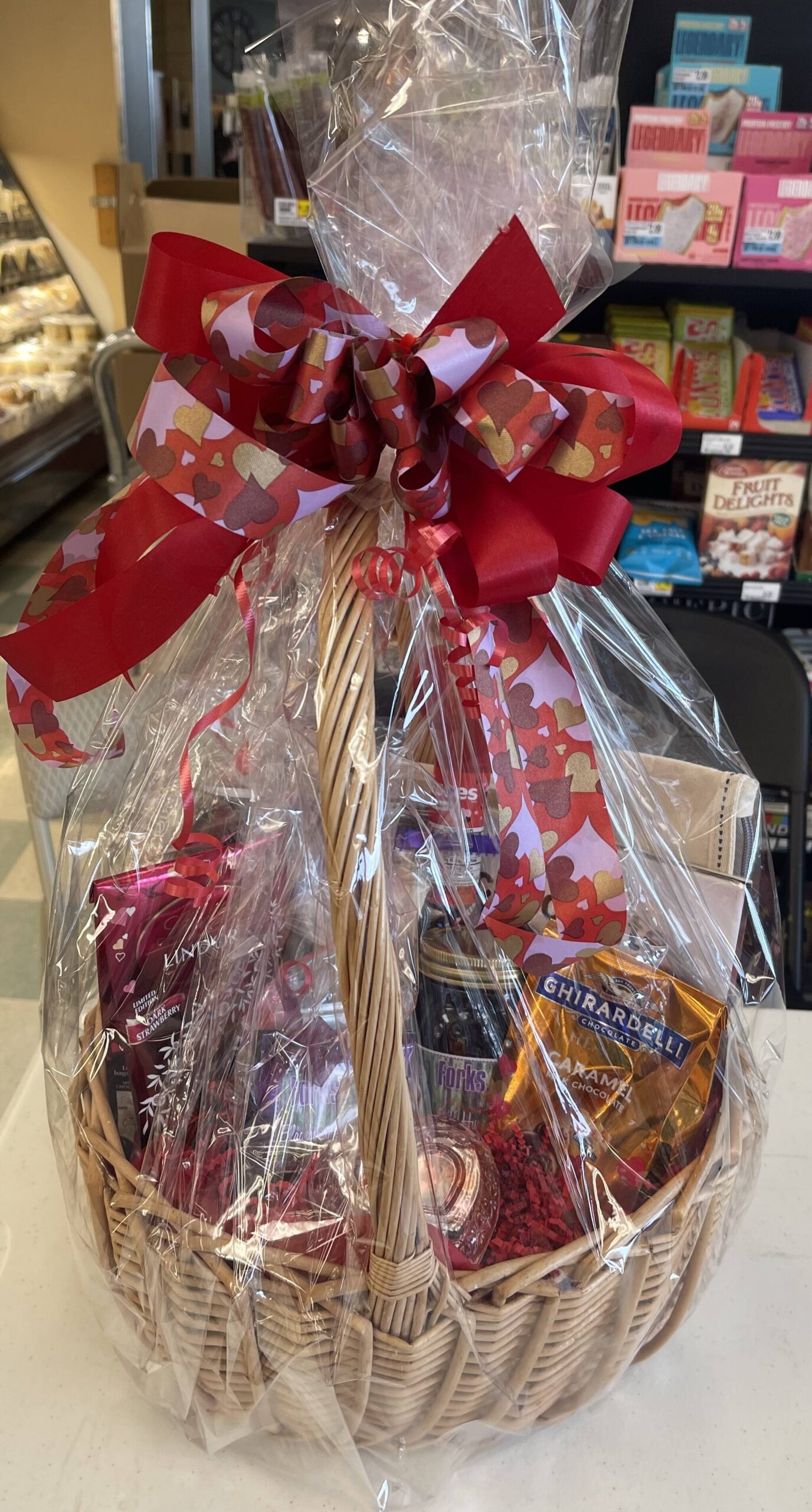 FOFL is raffling off this beautiful basket and one lucky winner will be drawn on Feb. 12. Tickets are just $1 and can be purchased at Leppell’s on Spartan Ave. Funds raised will go to help FOFL continue many of the great activities that take place at the Forks Library. Photo Christi Baron