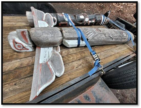 Photo CCSO 
Recovered Totem Poles.