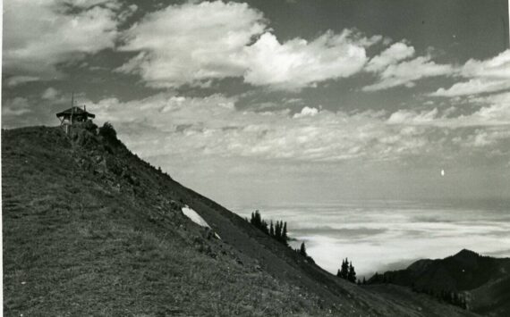 Submitted photo
Hurricane Hill Lookout cabin photo by Herb Crisler, 1940s, courtesy of Olympic National Park and featured in Romer’s book. The building was removed in 1960.